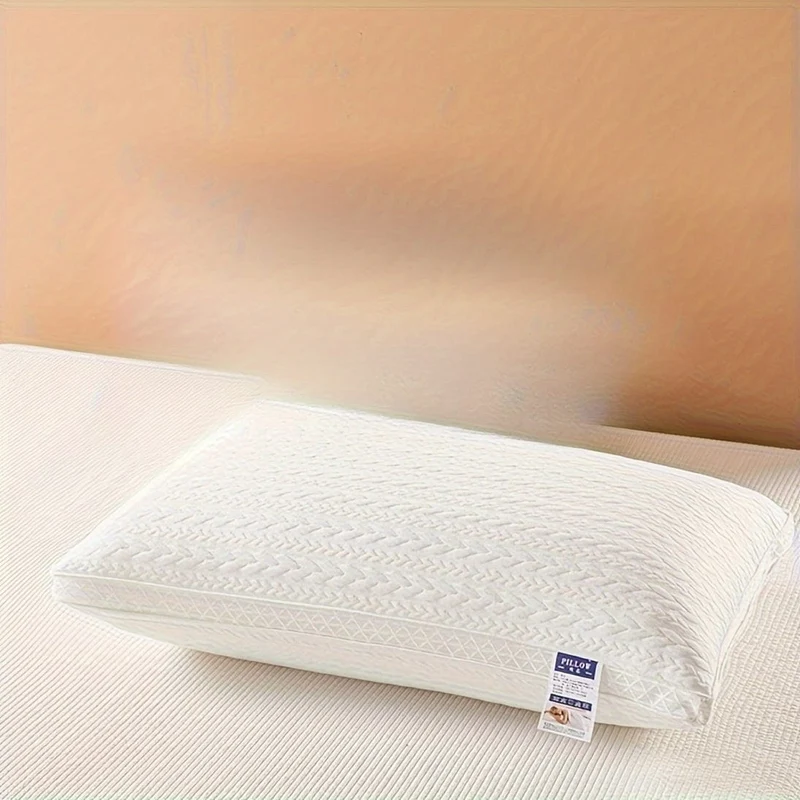 1 Stück bequemes und stützendes Bettkissen mit Netzrand und Weizenohrgitter-Design zur Unterstützung von Nacken und Schulter – perfekt für Gästezimmer und Heimdekoration
