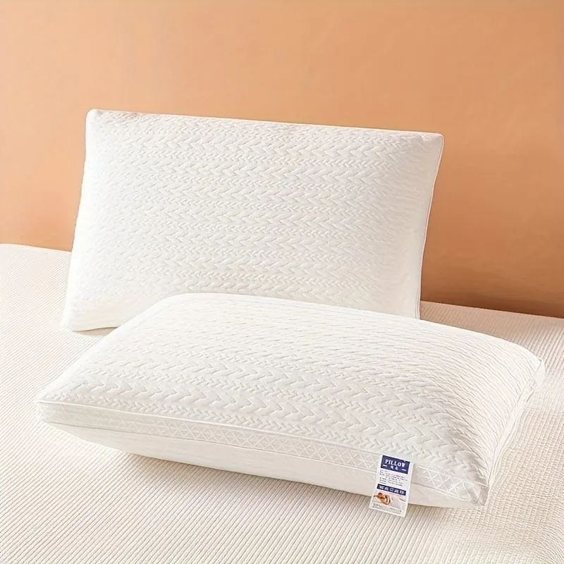 1 Stück bequemes und stützendes Bettkissen mit Netzrand und Weizenohrgitter-Design zur Unterstützung von Nacken und Schulter – perfekt für Gästezimmer und Heimdekoration
