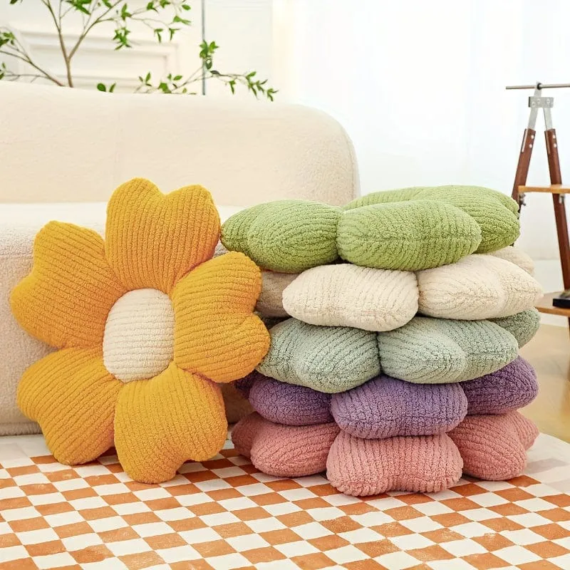 1 Stück dekoratives Kissen für Zuhause, atmungsaktives Blumen-Sitzkissen, Tischstuhlkissen, Bodenkissen für Sofa, Couch, Bett, Büro