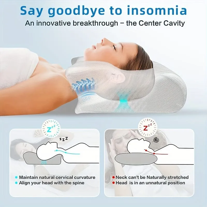1 Stück Nackenkissen, Memory-Schaum-Kissen zum Entspannen von Nacken und Schultern, verstellbares ergonomisches orthopädisches Konturstützkissen, abnehmbarer Bezug