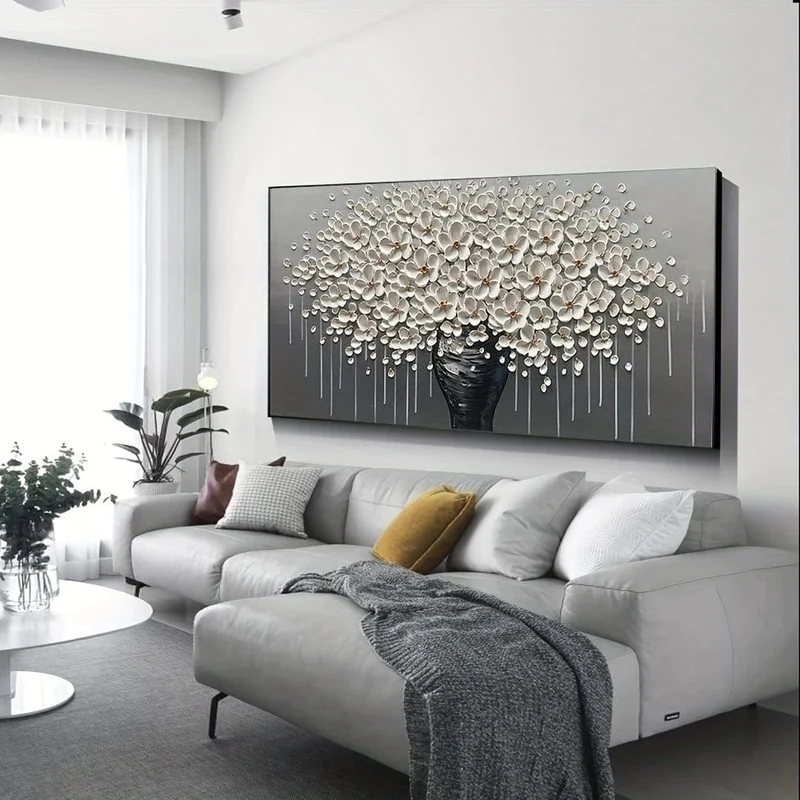 1 Stück, rahmenlose abstrakte goldene Baumblume Leinwandmalerei Poster, minimalistisches Wandkunstbild, moderne Wohnzimmerdekoration ohne Rahmen