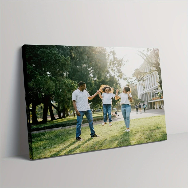 1 Stück Poster mit Holzrahmen, personalisiertes Bild Wandkunst, Glückliche Familie, perfektes Geschenk zum Familiengeburtstag, Jahrestag, Wohndekor, Wandkunst, Wanddekoration