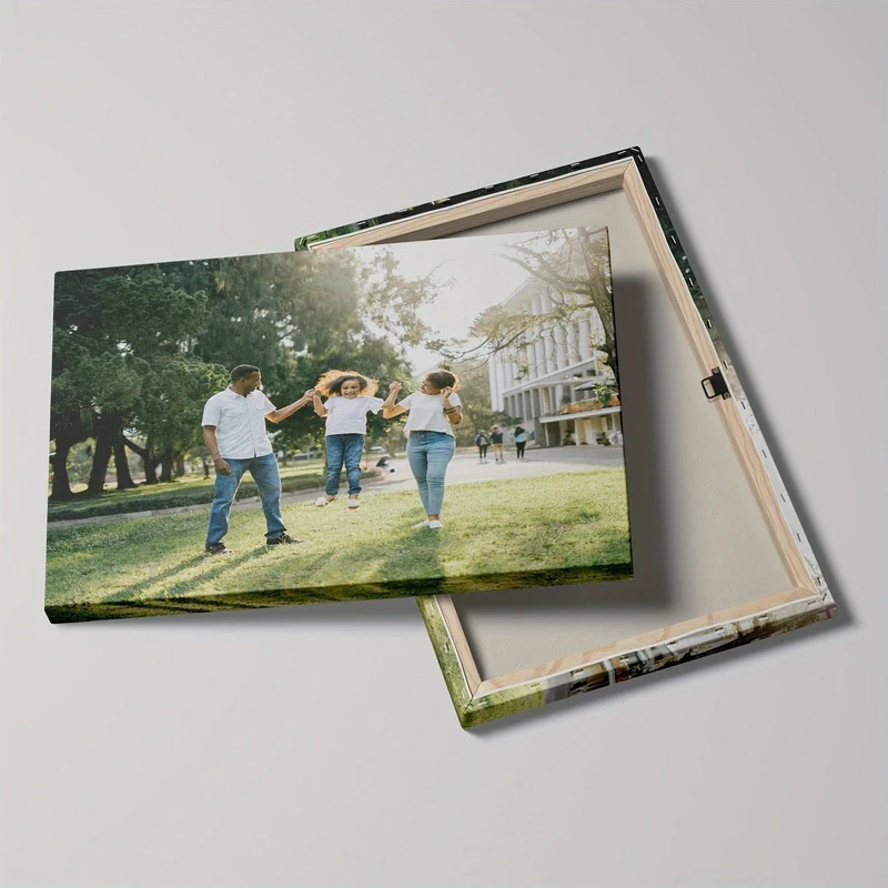 1 Stück Poster mit Holzrahmen, personalisiertes Bild Wandkunst, Glückliche Familie, perfektes Geschenk zum Familiengeburtstag, Jahrestag, Wohndekor, Wandkunst, Wanddekoration