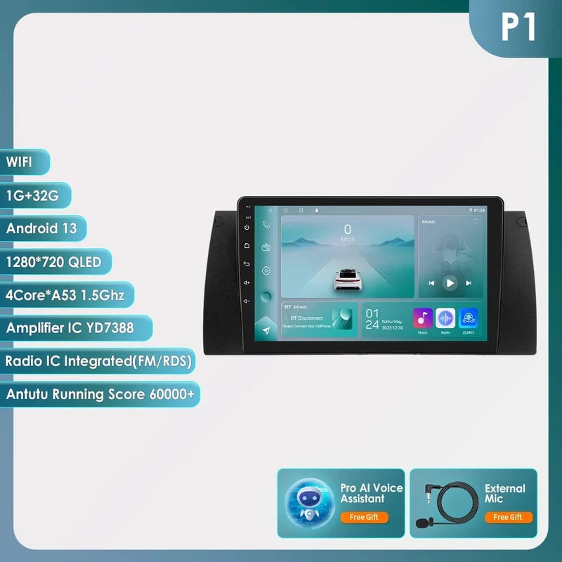 8GB 128GB Android 12 Auto-Multimedia-Player 9 Zoll Navigation Für BMW E39 E53 M5 1995-2003 radio Stereo BT GPS Wifi DSP SWC AM FM