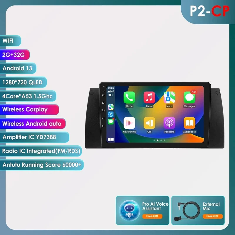 8GB 128GB Android 12 Auto-Multimedia-Player 9 Zoll Navigation Für BMW E39 E53 M5 1995-2003 radio Stereo BT GPS Wifi DSP SWC AM FM