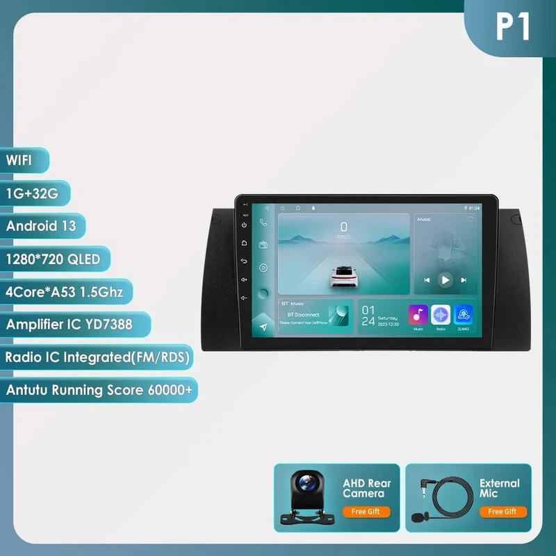 8GB 128GB Android 12 Auto-Multimedia-Player 9 Zoll Navigation Für BMW E39 E53 M5 1995-2003 radio Stereo BT GPS Wifi DSP SWC AM FM