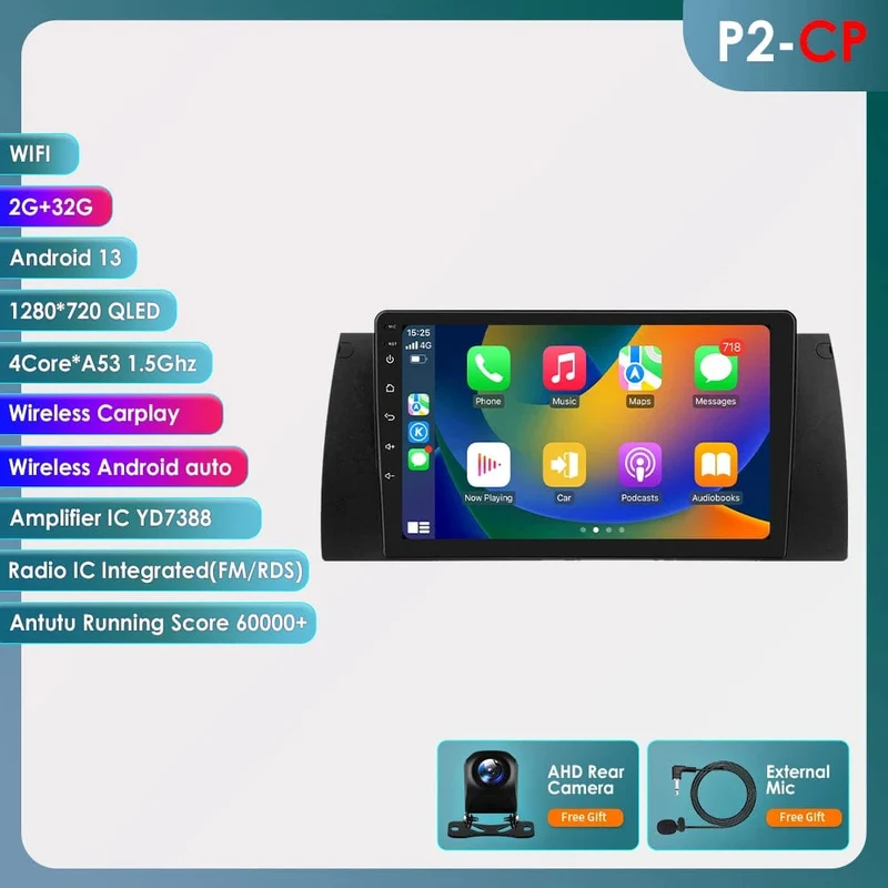 8GB 128GB Android 12 Auto-Multimedia-Player 9 Zoll Navigation Für BMW E39 E53 M5 1995-2003 radio Stereo BT GPS Wifi DSP SWC AM FM