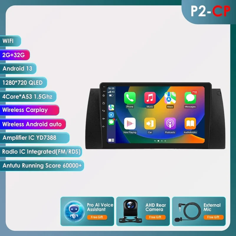 8GB 128GB Android 12 Auto-Multimedia-Player 9 Zoll Navigation Für BMW E39 E53 M5 1995-2003 radio Stereo BT GPS Wifi DSP SWC AM FM