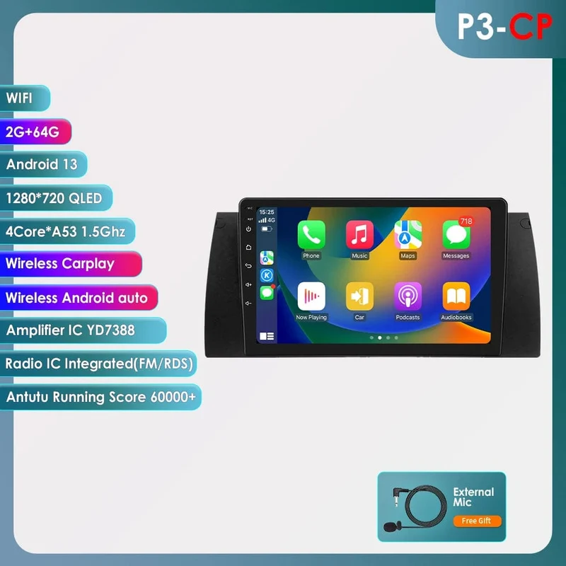 8GB 128GB Android 12 Auto-Multimedia-Player 9 Zoll Navigation Für BMW E39 E53 M5 1995-2003 radio Stereo BT GPS Wifi DSP SWC AM FM
