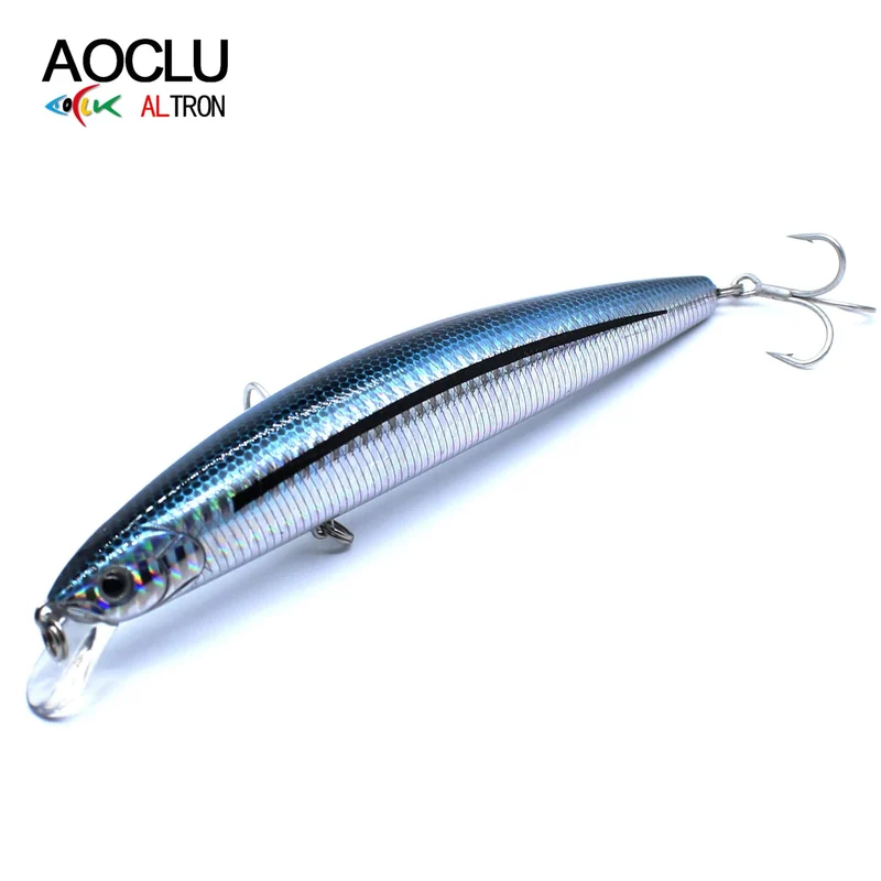 AOCLU-Schwimmender Jerkbait-Wobbler, harter Köder, Elritze, Salzwasser-Thunfisch-Angelköder, UV-Beschichtung, leuchtend, 160 mm, 30 g, Tauchtiefe, 0.5–1.5 m