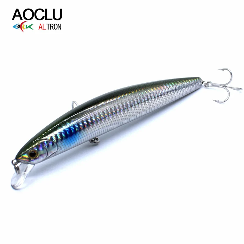 AOCLU-Schwimmender Jerkbait-Wobbler, harter Köder, Elritze, Salzwasser-Thunfisch-Angelköder, UV-Beschichtung, leuchtend, 160 mm, 30 g, Tauchtiefe, 0.5–1.5 m