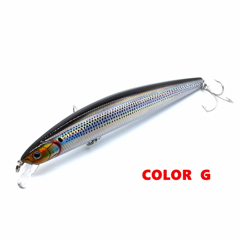AOCLU-Schwimmender Jerkbait-Wobbler, harter Köder, Elritze, Salzwasser-Thunfisch-Angelköder, UV-Beschichtung, leuchtend, 160 mm, 30 g, Tauchtiefe, 0.5–1.5 m