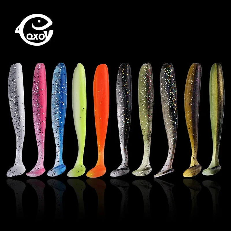 QXO Angeln Weicher Köder Wurm Mit Box Silikon Köder Swimbait Streamer Meer Angeln Löffel Köder 7 cm 10 cm wobbler Set