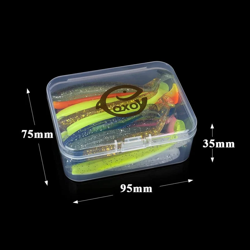 QXO Angeln Weicher Köder Wurm Mit Box Silikon Köder Swimbait Streamer Meer Angeln Löffel Köder 7 cm 10 cm wobbler Set