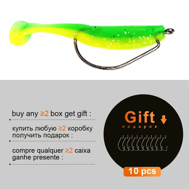 QXO Angeln Weicher Köder Wurm Mit Box Silikon Köder Swimbait Streamer Meer Angeln Löffel Köder 7 cm 10 cm wobbler Set