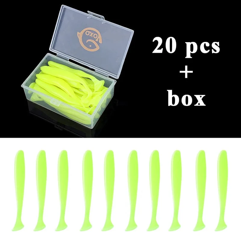 QXO Angeln Weicher Köder Wurm Mit Box Silikon Köder Swimbait Streamer Meer Angeln Löffel Köder 7 cm 10 cm wobbler Set
