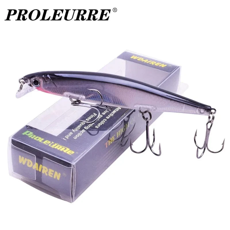 Proleurre Angelköder, 11 cm, 13.8 g, sinkende Minnow-Wobbler, künstliche Kunststoffköder mit Haken für Barsche, Hechte, Karpfen, Schwimmköder