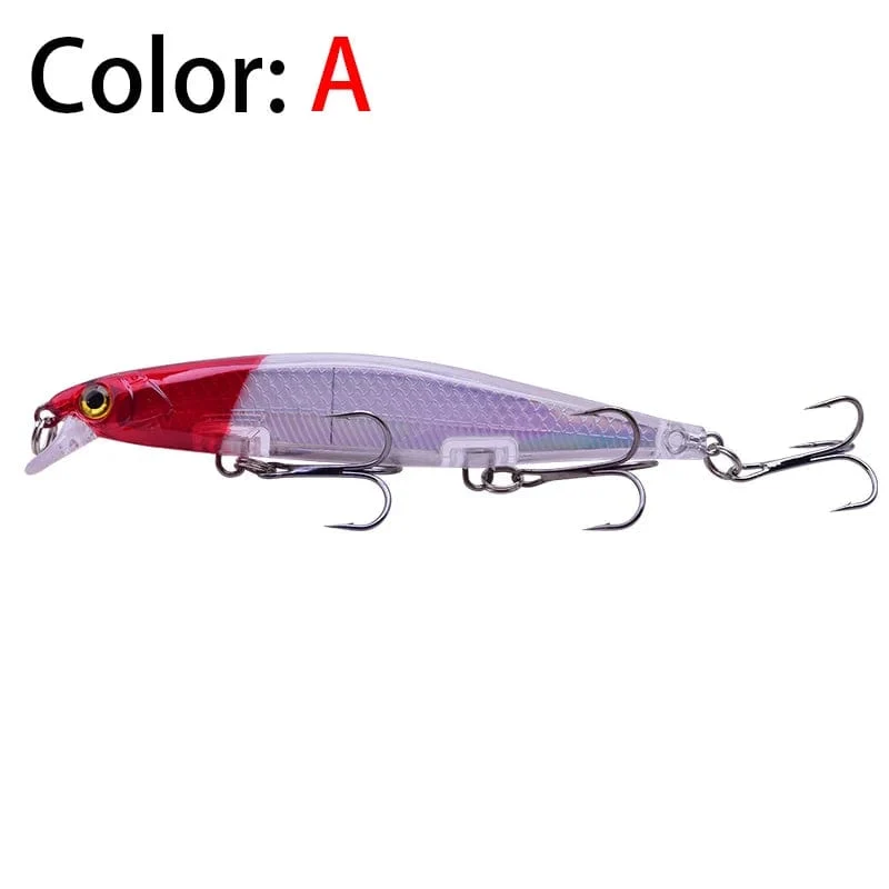 Proleurre Angelköder, 11 cm, 13.8 g, sinkende Minnow-Wobbler, künstliche Kunststoffköder mit Haken für Barsche, Hechte, Karpfen, Schwimmköder
