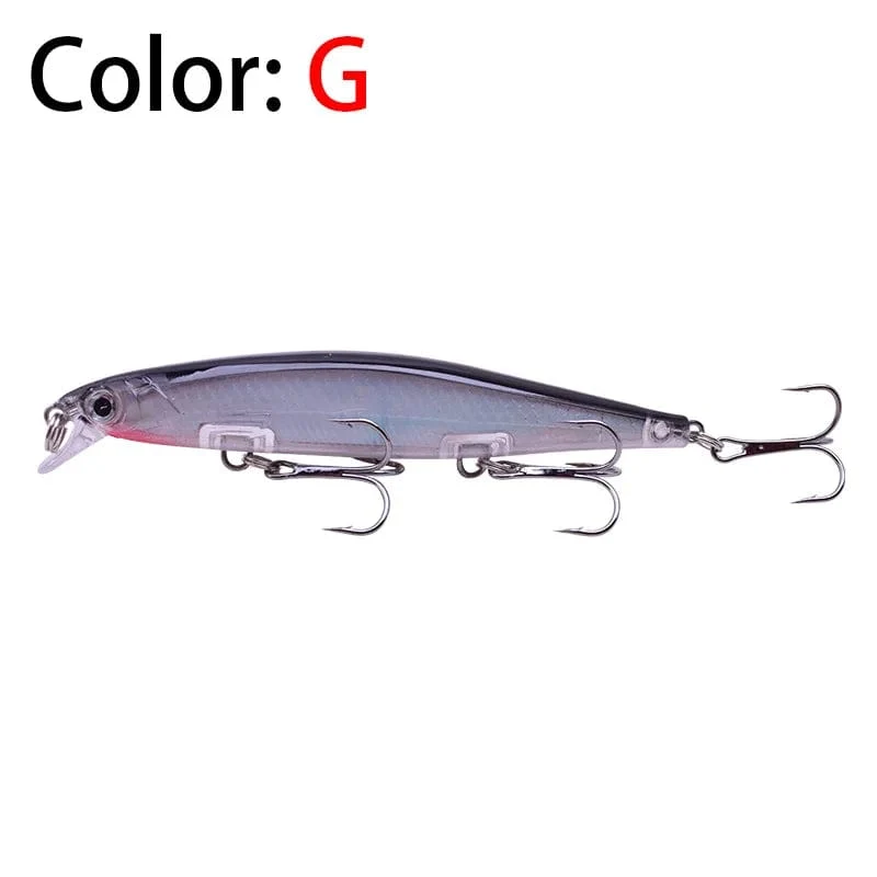 Proleurre Angelköder, 11 cm, 13.8 g, sinkende Minnow-Wobbler, künstliche Kunststoffköder mit Haken für Barsche, Hechte, Karpfen, Schwimmköder