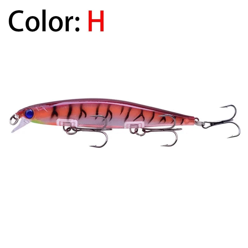 Proleurre Angelköder, 11 cm, 13.8 g, sinkende Minnow-Wobbler, künstliche Kunststoffköder mit Haken für Barsche, Hechte, Karpfen, Schwimmköder