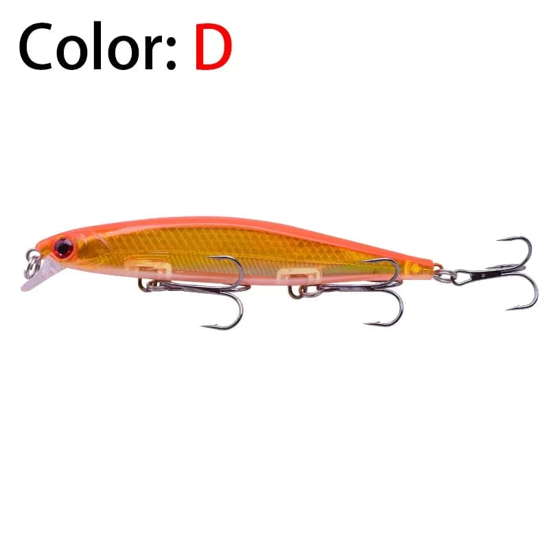 Proleurre Angelköder, 11 cm, 13.8 g, sinkende Minnow-Wobbler, künstliche Kunststoffköder mit Haken für Barsche, Hechte, Karpfen, Schwimmköder
