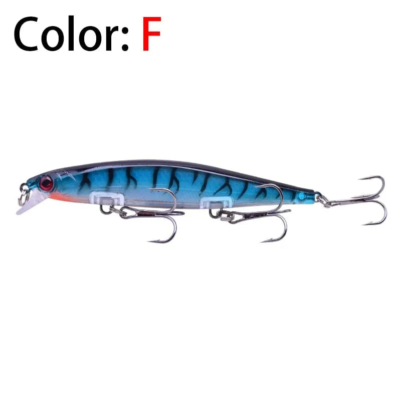 Proleurre Angelköder, 11 cm, 13.8 g, sinkende Minnow-Wobbler, künstliche Kunststoffköder mit Haken für Barsche, Hechte, Karpfen, Schwimmköder