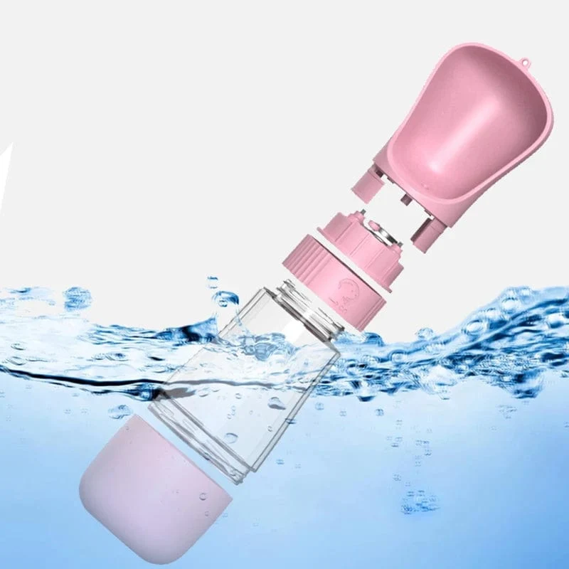 Hundewasserflasche, tragbar, 2-in-1-Futterspender, für Hunde und Katzen, für Spaziergänge im Freien, Trinknäpfe, Chihuahua, französische Bulldogge, Zubehör
