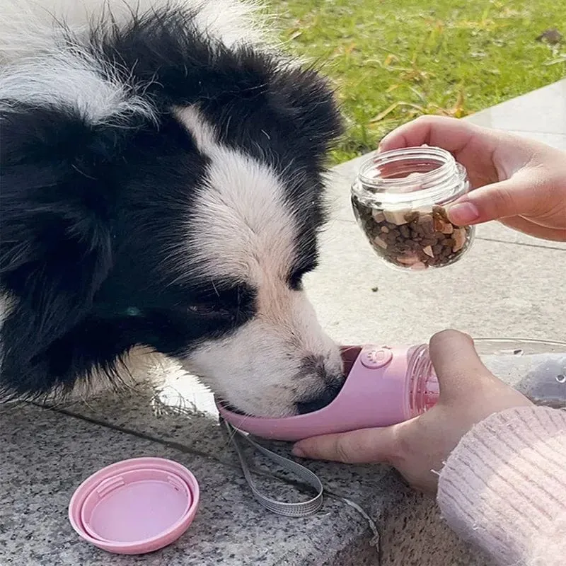 Tragbare Wasserflasche für Hunde und Katzen mit Aufbewahrungsbehälter für Futter und Wasser für Welpen, Futternapf, Futternapf für Outdoor-Reisen, Haustier-Trinknäpfe