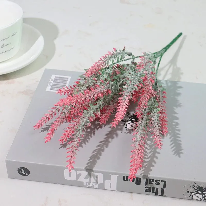 Künstliche Blumen, beflockter Kunststoff, Lavendelbündel, künstliche Pflanzen, Hochzeitsstrauß, für drinnen und draußen, Zuhause, Küche, Büro, Tisch