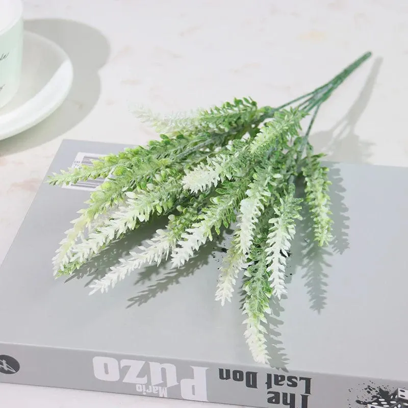 Künstliche Blumen, beflockter Kunststoff, Lavendelbündel, künstliche Pflanzen, Hochzeitsstrauß, für drinnen und draußen, Zuhause, Küche, Büro, Tisch