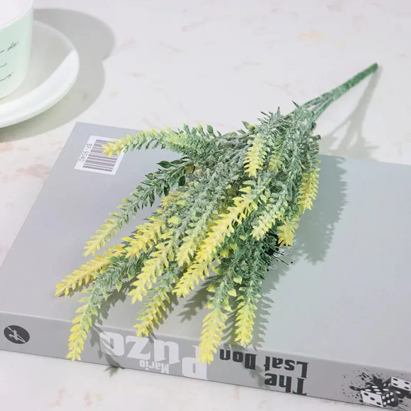 Künstliche Blumen, beflockter Kunststoff, Lavendelbündel, künstliche Pflanzen, Hochzeitsstrauß, für drinnen und draußen, Zuhause, Küche, Büro, Tisch