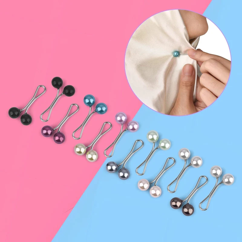 12PCS Dame Perlen Muslimischen Frauen Schal Schal Dame Schals Hijab Clips Perle Brosche Pins Pin Kopftuch Perle Clip Schal clips