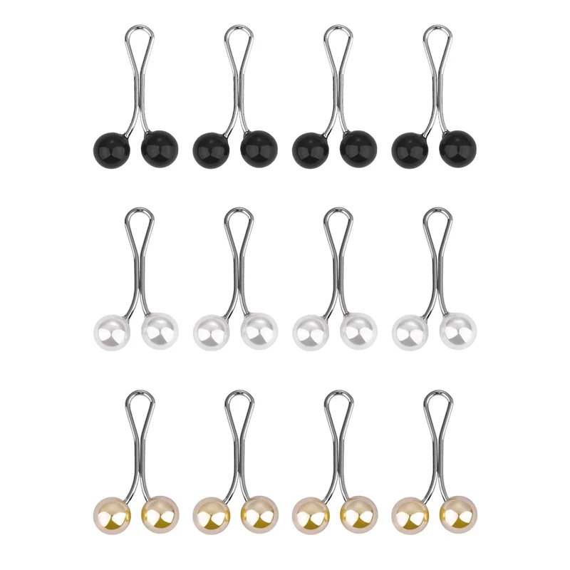 12PCS Dame Perlen Muslimischen Frauen Schal Schal Dame Schals Hijab Clips Perle Brosche Pins Pin Kopftuch Perle Clip Schal clips