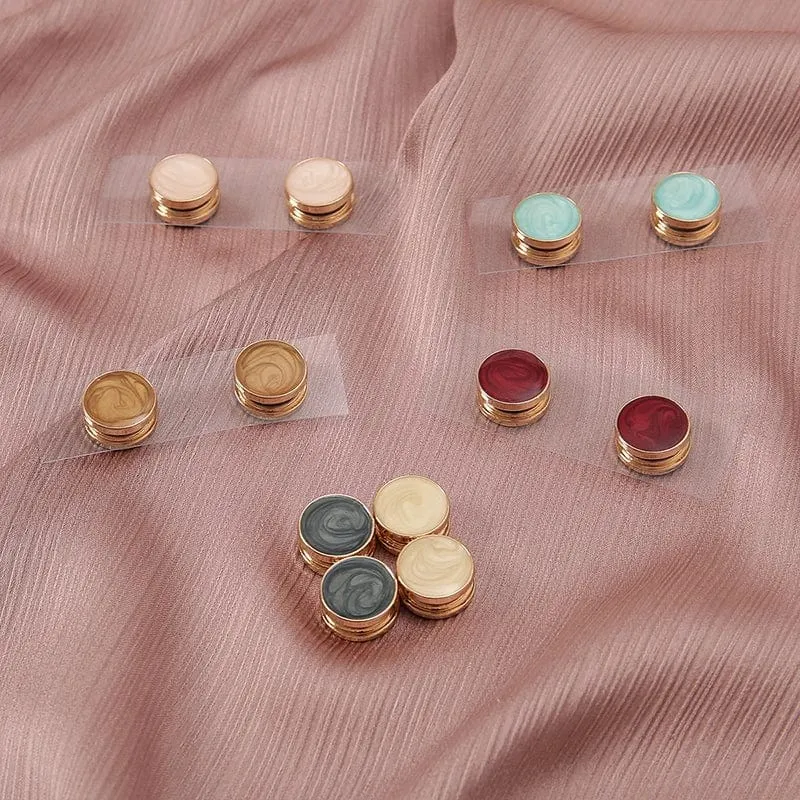 2 Paare/beutel Runde Magnet Hijab Schal Brosche Pins Frauen Dekoriert Zubehör Für Muslimische Mischfarben Magnete 2023 Neue Design