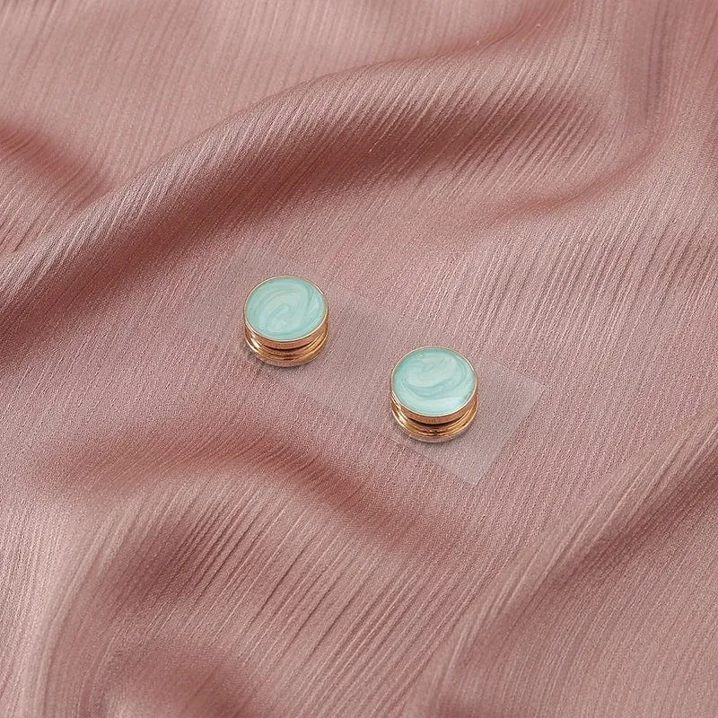 2 Paare/beutel Runde Magnet Hijab Schal Brosche Pins Frauen Dekoriert Zubehör Für Muslimische Mischfarben Magnete 2023 Neue Design