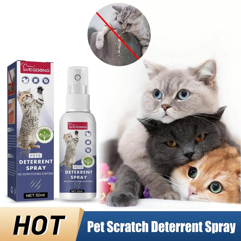 Haustier-Kratzschutzspray für Katzen, Anti-Kratz-Möbel, Sofaschutz, natürliche Pflanzenextrakte, sicheres Haustier-Stopp-Kratzspray, 50 ml