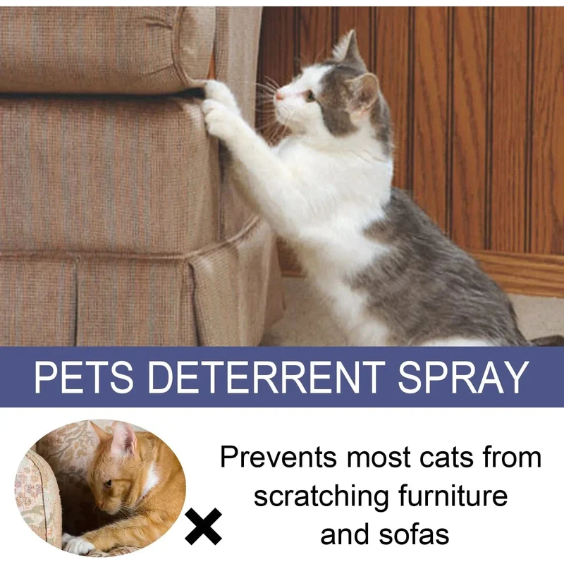 Haustier-Kratzschutzspray für Katzen, Anti-Kratz-Möbel, Sofaschutz, natürliche Pflanzenextrakte, sicheres Haustier-Stopp-Kratzspray, 50 ml