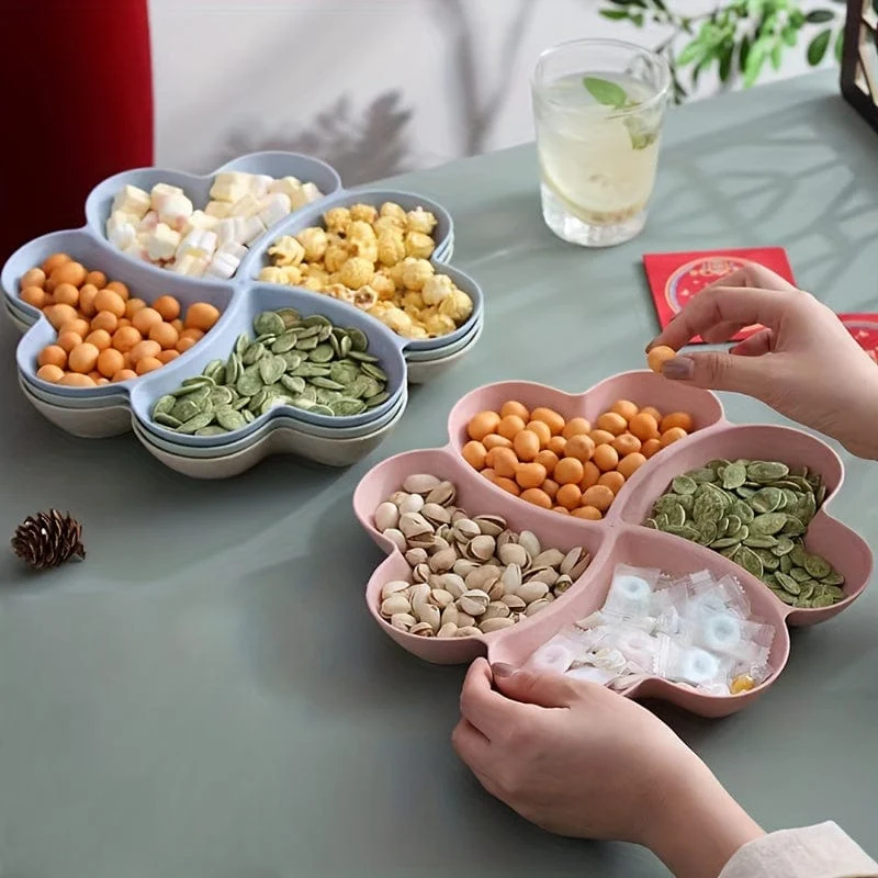 1 x Obstteller, Süßigkeitenteller, Aufbewahrung, Zuhause, Wohnzimmer, Teetisch, Trockenfrüchte, Snackteller, Dessertteller, Kuchenteller, Hartobst, moderner Teller, Obst für Geburtstagsfeiern, Hochzeiten, Kaffeebar-Zubehör, bunt, Kunststoff, unzerbrechlich