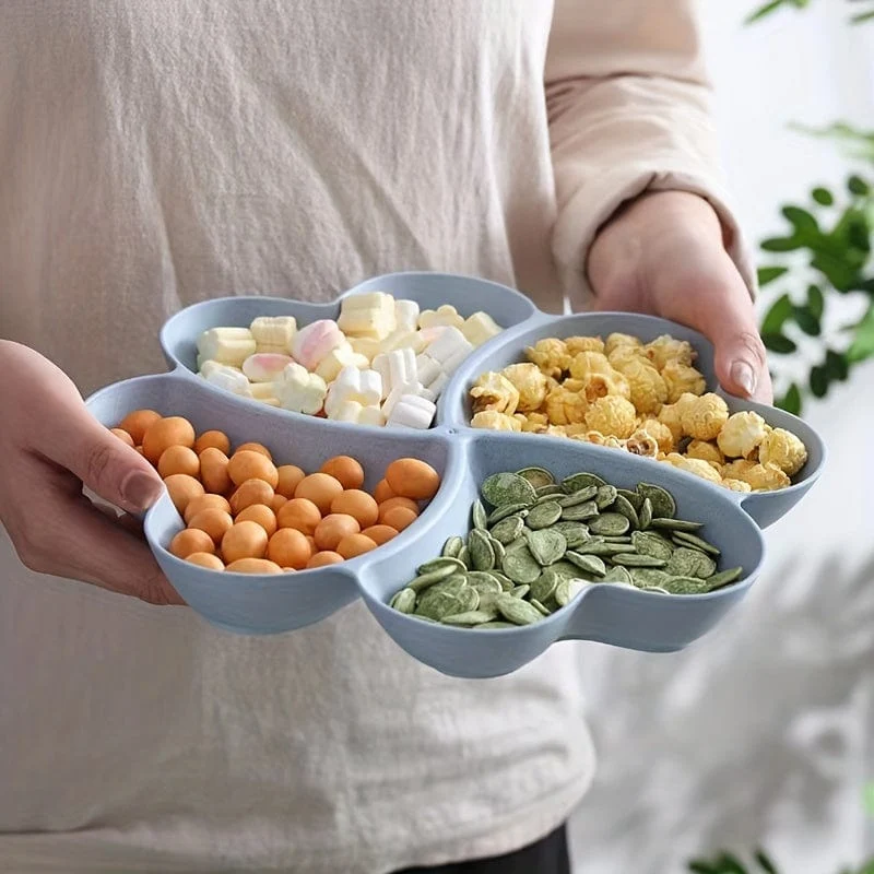 1 x Obstteller, Süßigkeitenteller, Aufbewahrung, Zuhause, Wohnzimmer, Teetisch, Trockenfrüchte, Snackteller, Dessertteller, Kuchenteller, Hartobst, moderner Teller, Obst für Geburtstagsfeiern, Hochzeiten, Kaffeebar-Zubehör, bunt, Kunststoff, unzerbrechlich
