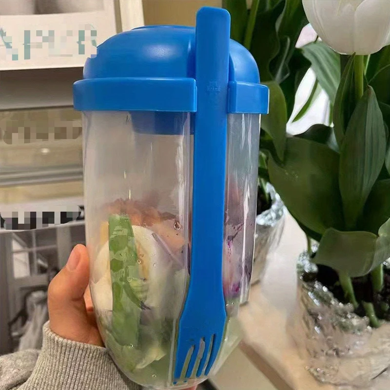 1 Stück, Frischer Salatbecher, Keep Fit Salat-Mahlzeit-Shaker-Becher, 1000 ml/33.81 Unzen, tragbarer Frucht-Gemüse-Milchbecher, 19.99 cm x 5.92 cm