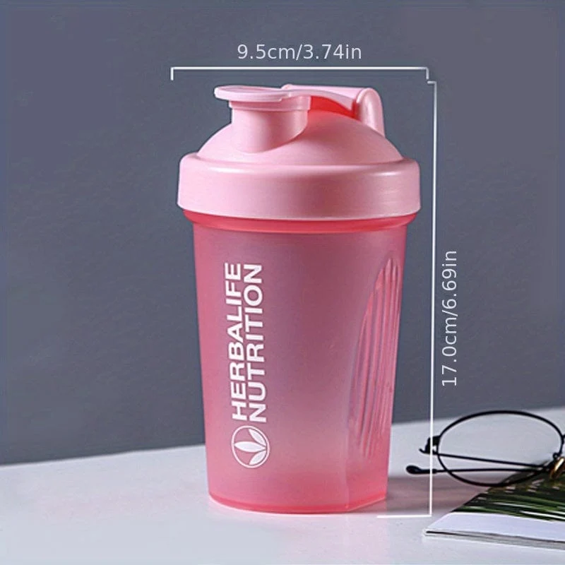 1pc 400ml/13.5 unzen Fitness Sport Wasser Flasche Mode Einfache Shaker Tasse Protein Pulver Ernährung Milchshake rühren Tasse Mit Skala Wasser Tasse