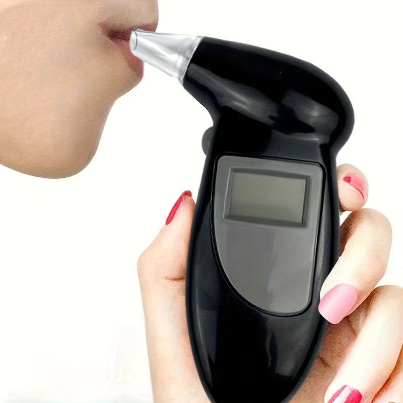 1 Stück digitaler professioneller Atemalkoholtester, hochpräziser Atemalkoholdetektor zur Messung der Atemfrequenz beim Autofahren (Batterie nicht im Lieferumfang enthalten)