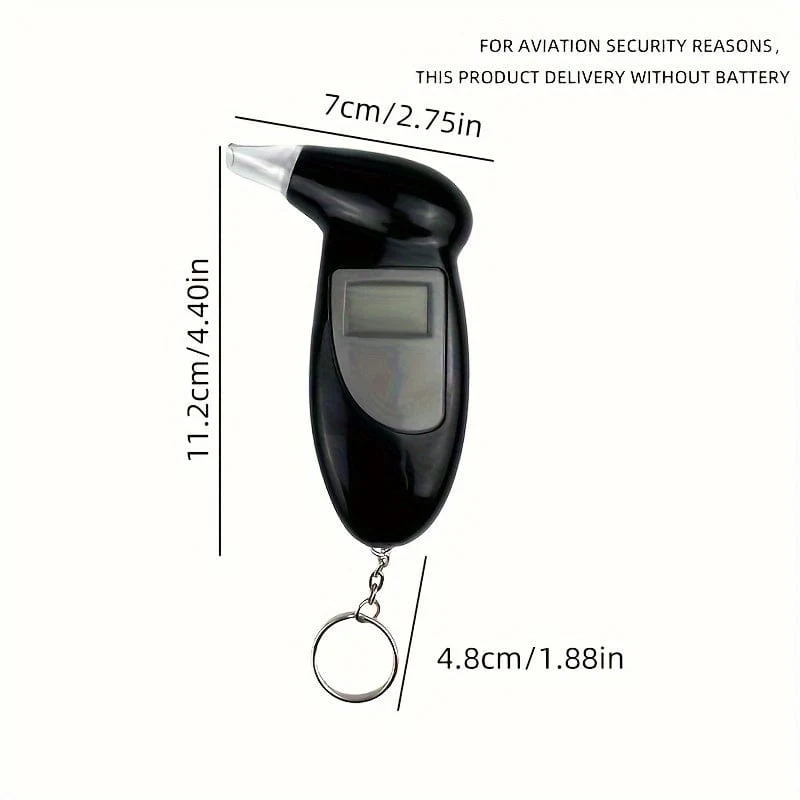 1 Stück digitaler professioneller Atemalkoholtester, hochpräziser Atemalkoholdetektor zur Messung der Atemfrequenz beim Autofahren (Batterie nicht im Lieferumfang enthalten)