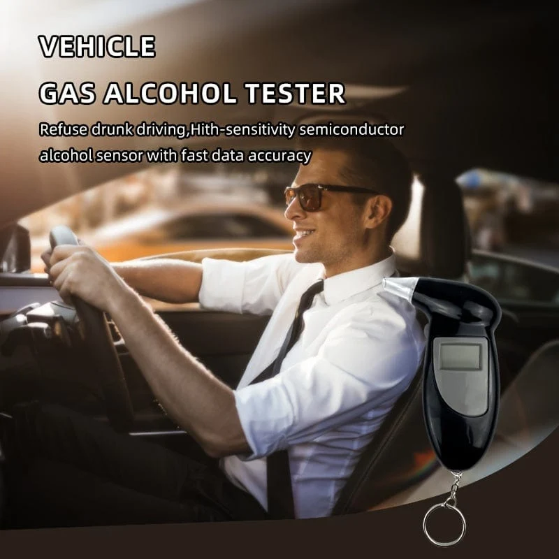 1 Stück digitaler professioneller Atemalkoholtester, hochpräziser Atemalkoholdetektor zur Messung der Atemfrequenz beim Autofahren (Batterie nicht im Lieferumfang enthalten)