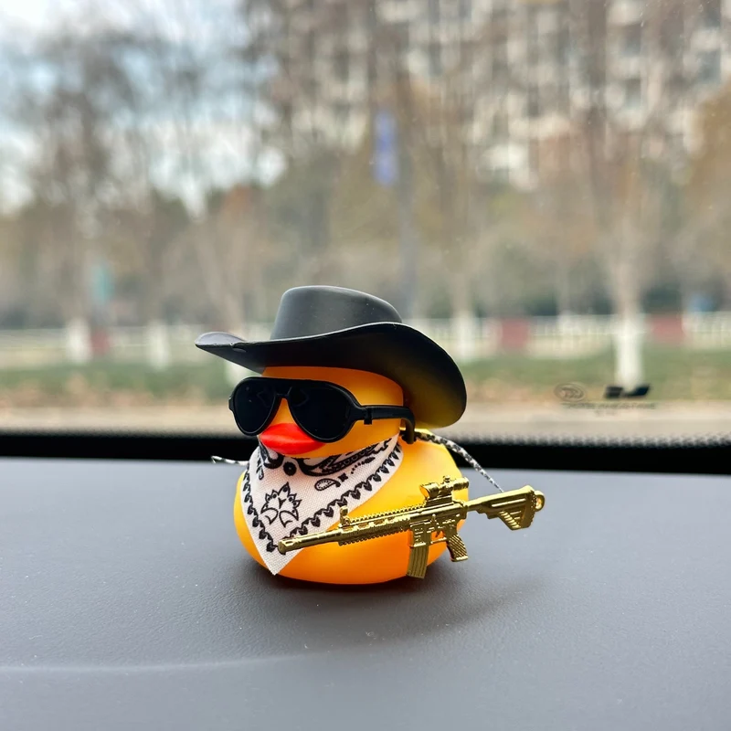 1 Stück Western Cowboy Ente Design Auto Armaturenbrett Dekoration, Auto Innendekoration Zubehör