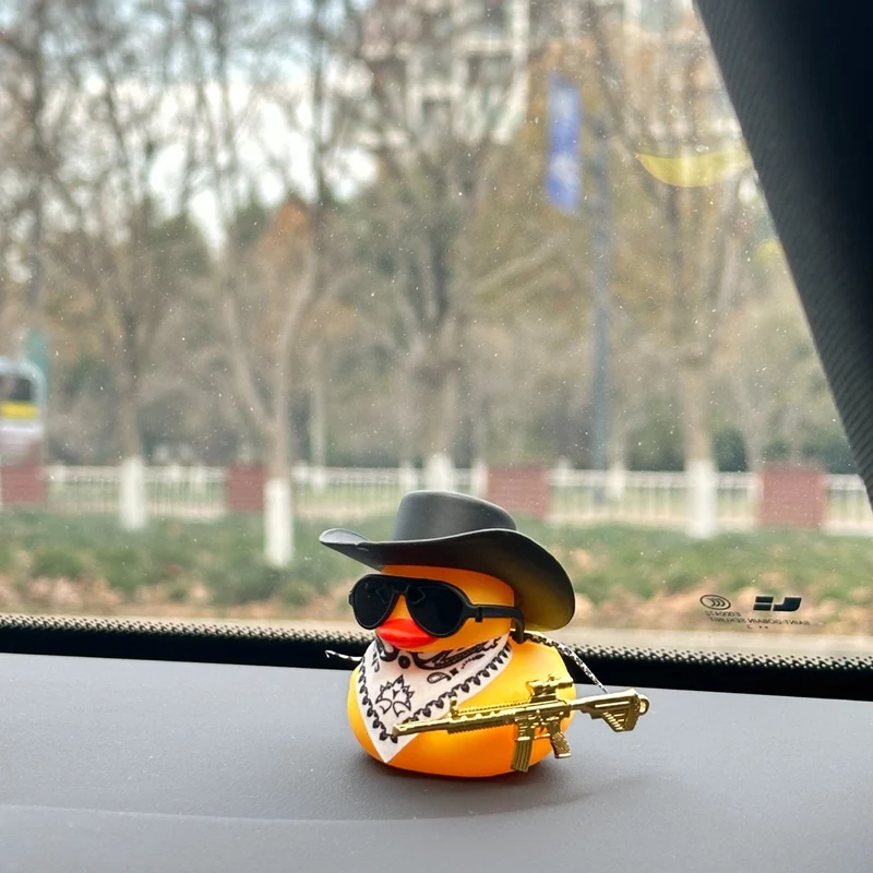 1 Stück Western Cowboy Ente Design Auto Armaturenbrett Dekoration, Auto Innendekoration Zubehör