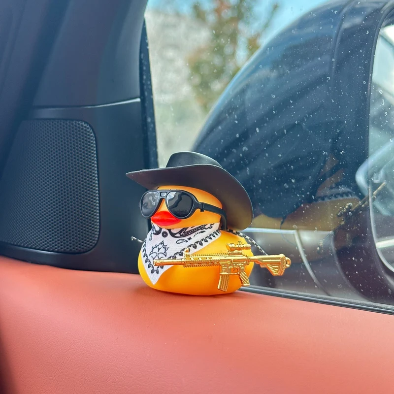 1 Stück Western Cowboy Ente Design Auto Armaturenbrett Dekoration, Auto Innendekoration Zubehör
