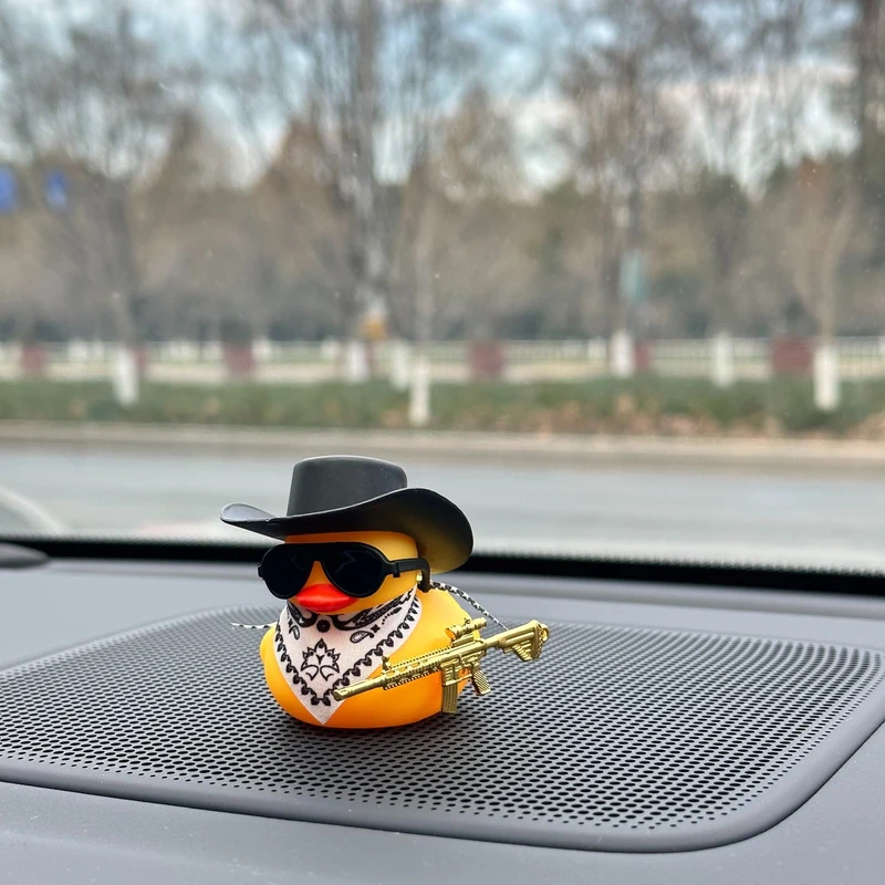 1 Stück Western Cowboy Ente Design Auto Armaturenbrett Dekoration, Auto Innendekoration Zubehör