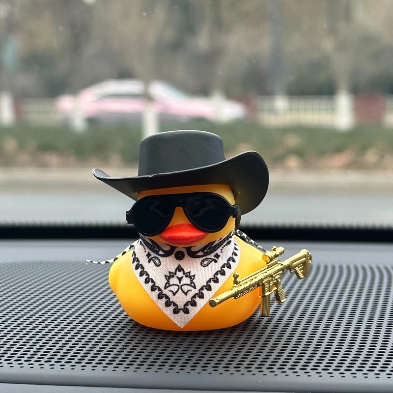 1 Stück Western Cowboy Ente Design Auto Armaturenbrett Dekoration, Auto Innendekoration Zubehör