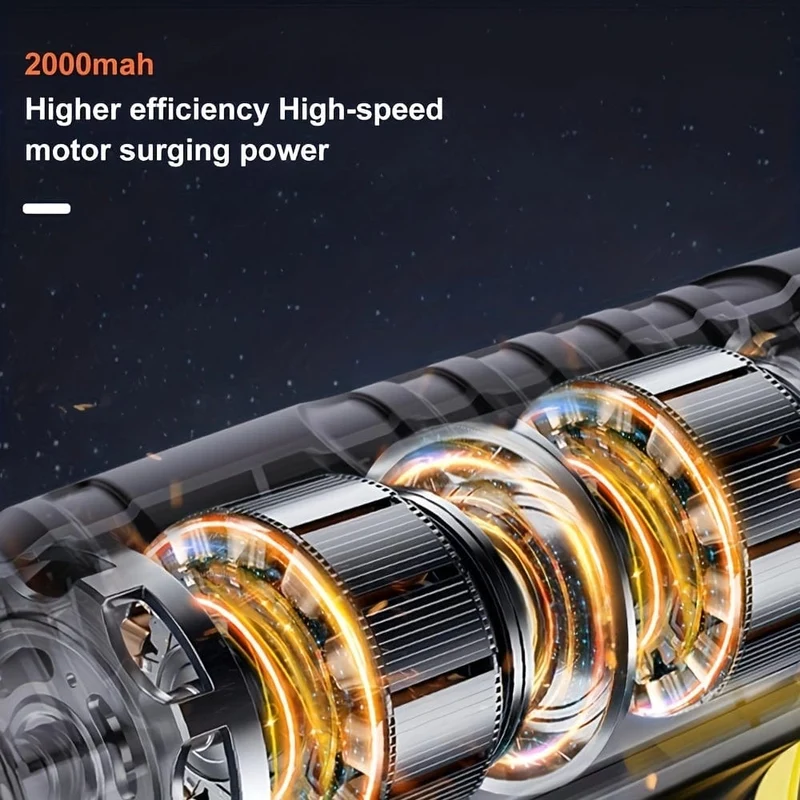 120 W tragbarer Auto-Luftkompressor, Auto-Luftpumpe, pumpen Sie Ihre Reifen ganz einfach auf, kabellose und kabelgebundene Fahrzeug-Handpumpe mit LED-Licht